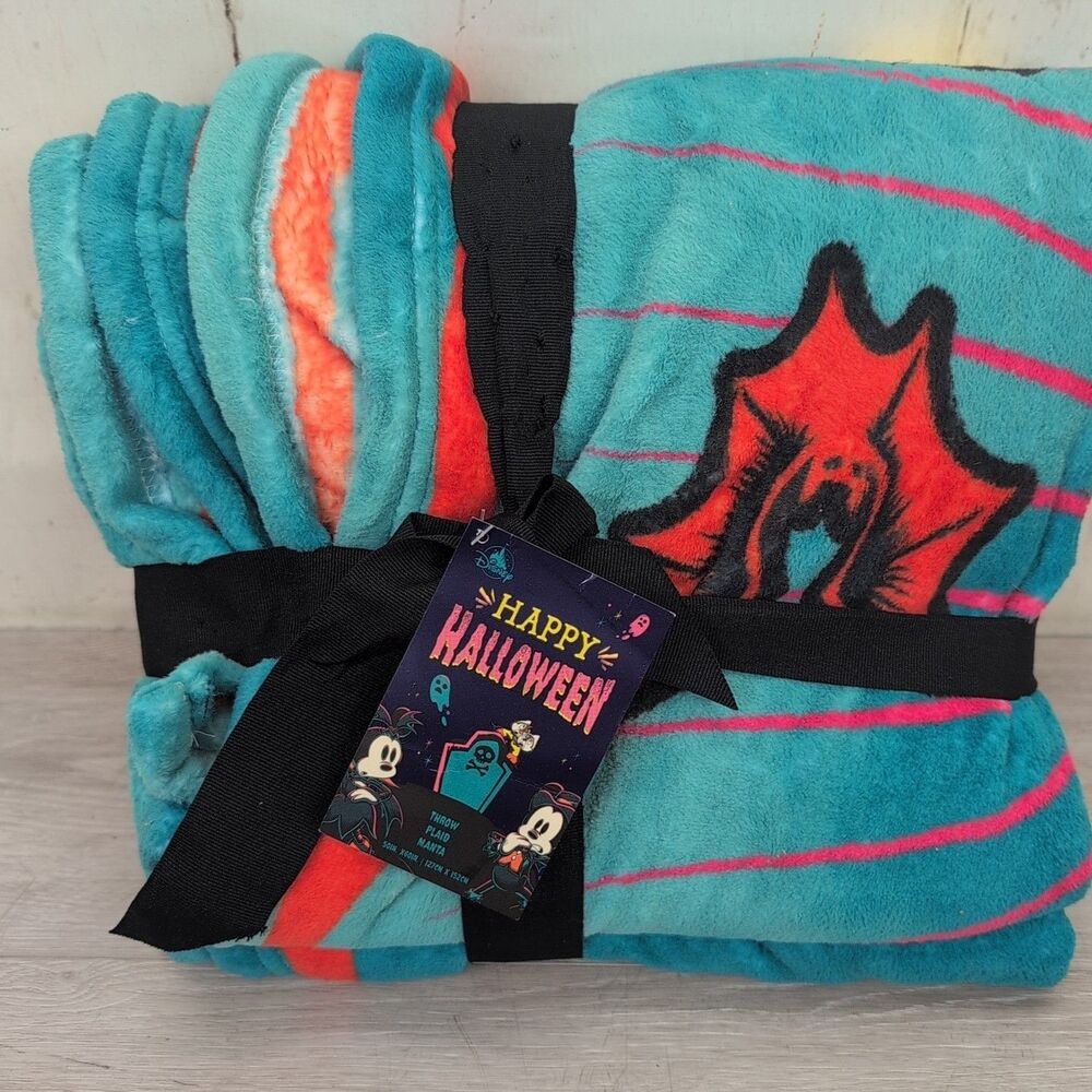 Disney Mickey Mouse Halloween Plush Throw Blanket 50"x60" Up For A Scare New